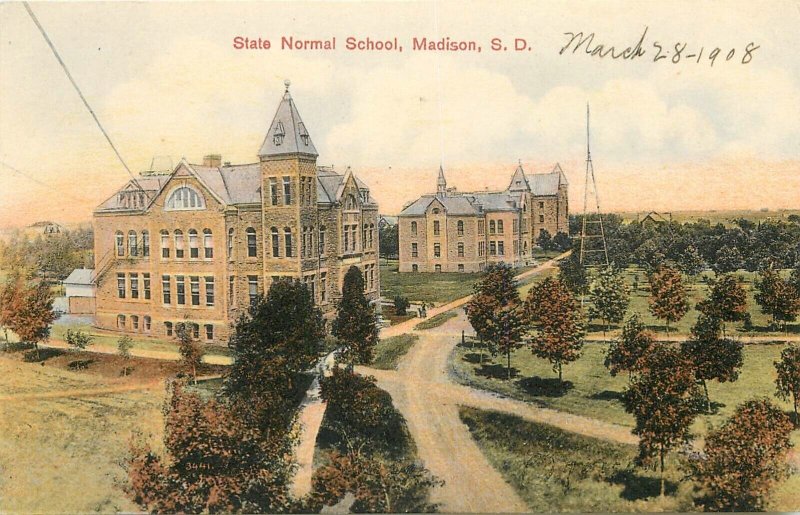 C-1910 South Dakota Madison State Normal School Postcard 22-11350