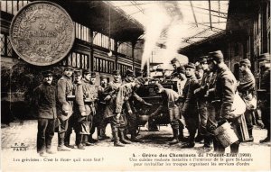 CPA AK PARIS Greve des Cheminots du Nord 1910 Cuisine roulante (971889)