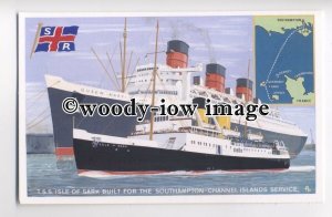 f0420 - Southern Railways Ferry Isle of Sark & Queen Mary - modern art postcard