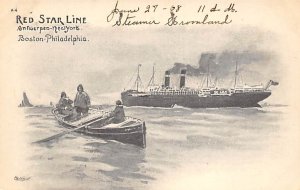 SS Belgenland Red Star Line Writing on back, missing stamp 