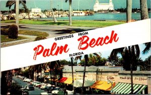 Florida Greetings From Palm Beach Beach Split View