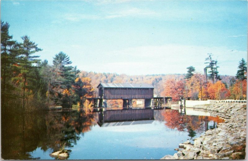 Covered Railroad Bridge, Bennington New Hampshire Monadnock Region postcard