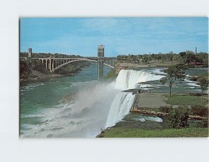 Postcard American Falls & Rainbow Bridge Niagara Falls New York USA