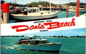 Florida Greetings From Dania Beach Split View