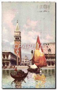 Old Postcard Italy Italia Venezia Piazzetta dalla Laguna