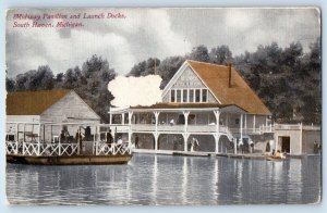 1910 South Haven Michigan Vintage Postcard Midway Pavilion Launch Docks Unposted