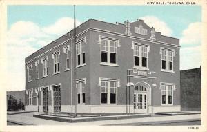 Tonkawa Oklahoma City Hall Street View Antique Postcard K91972