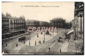 Old Postcard MONTPELLIER Place de la Comedie