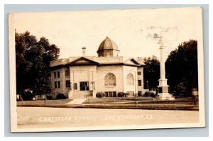 Vintage 1924 RPPC Postcard 1st Christian Church Shenandoah Iowa Dome Now Gone