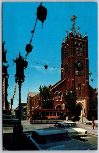 Vtg San Francisco CA Old St Mary's Chinatown Grant Ave Street View Postcard