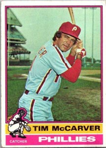 1976 Topps Baseball Card Tim McCarver Philadelphia Phillies sk13525