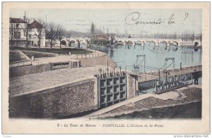 LE TOUR DE MARNE, France, 1900-1910's; Joinville, L'Ecluse Et Le Pont