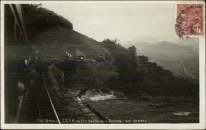 Brazil ESPR RR Train Sao Paulo Santos Tunnel Real Photo Postcard