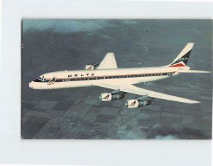Postcard Delta's Douglas DC-8 Fan Jet