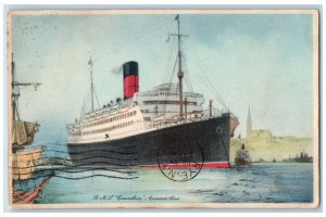 1931 RMS Carinthia Cunard Line Steamer Steamship Cruise Antique Vintage Postcard 