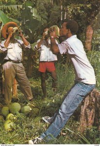 MARTINIQUE , 50-70s ; Drinking Coconut milk