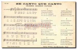 Old Postcard What If Canto Canto song patois Celebre