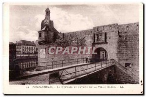 Old Postcard Concarneau The Belfry And Entrance Of The City Close