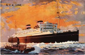 PC US, SHIPS, N.Y.K. LINE, MS ASAMA MARU, Vintage Postcard (b45717)