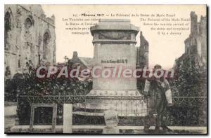 Old Postcard Peronne The Pedestal Of The Statue Of Mary Foure vandals Pickup ...