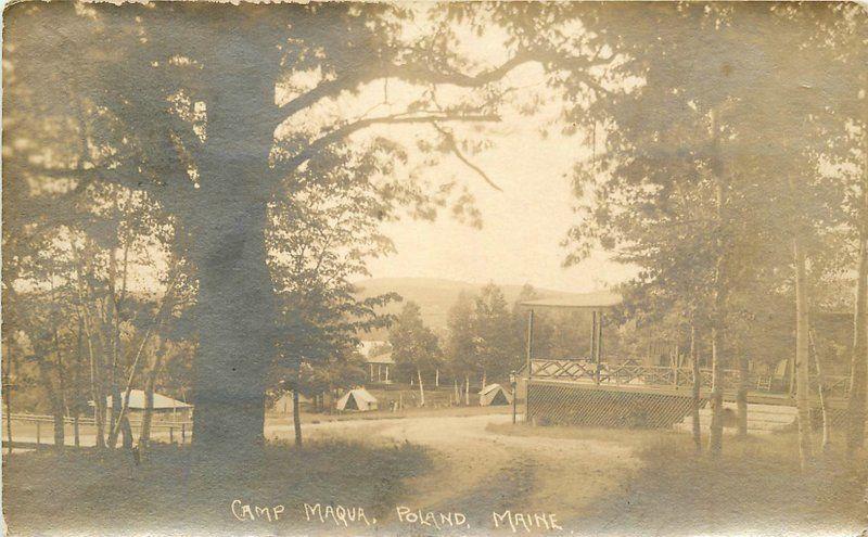 1926 Camp Maqua Poland Maine RPPC real photo postcard 5809
