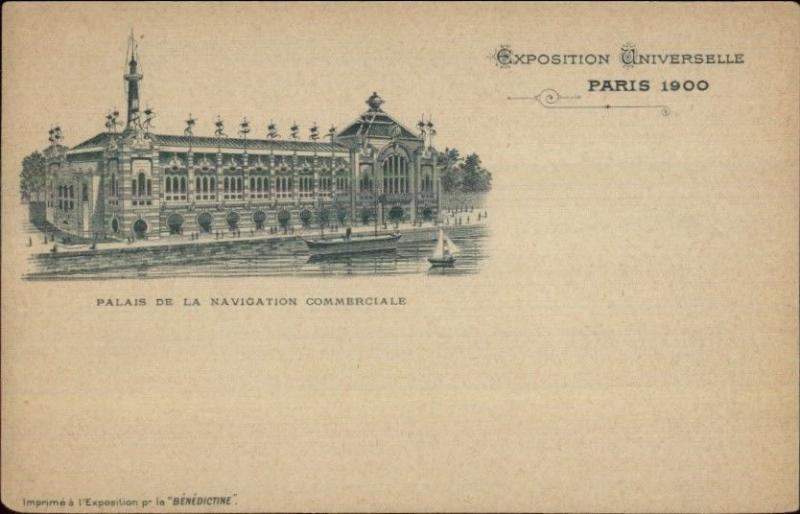 1900 Paris Universelle Expo Palais de la Navigation Commerciale Postcard