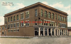 IN, Columbia City, Indiana, Masonic Temple, Exterior View, Curteich No A6533