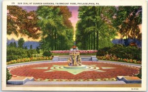 M-105381 Sun Dial Sunken Gardens Fairmount Park Philadelphia Pennsylvania