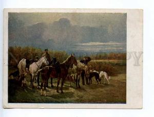 232620 USSR RUSSIA SOKOLOV BORZOI dogs hunt HORSES Vintage