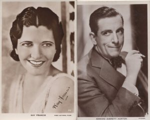 Kay Francis Edward Horton 2x Picturegoer & Real Photo Postcard s