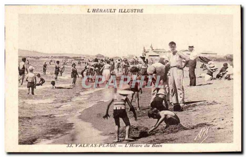 Postcard Old Valras Plage L & # 39heure bath