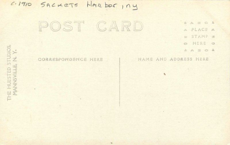 c1910 Sackets Harbor New York Masonic Temple 1817 RPPC Postcard 25-11243