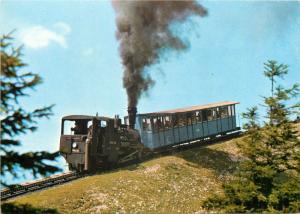 Austria Zahnradbahn train Ride to the peak of Schafberg on the cog railway