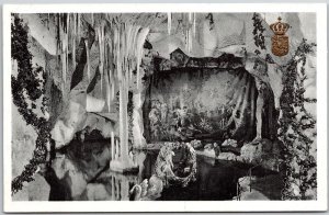Schloss Linderhof Cave Rocks Sculptures Ettal Germany Real Photo RPPC Postcard