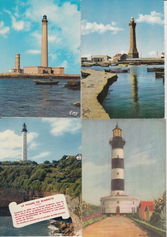 LIGHTHOUSES PHARES FRANCE 74 Vintage Postcards Mostly pre-1980 (L5526)