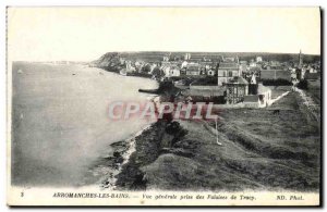Old Postcard Arromanches Les Bains Vue Generale Taking Of Cliffs Of Tracy