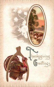 1912 Thanksgiving Greetings Turkey Special Celebration Holiday Vintage Postcard