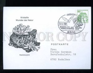 276338 GERMANY 1981 year Fossil BAT Giessen cancellation card