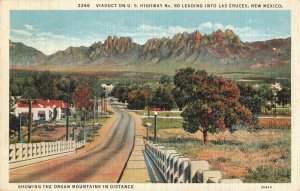 1937 Viaduct U.S. Hwy. No.80 Las Cruces New Mexico Organ Mts. Postcard 2R5-79