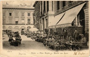 CPA REIMS-Place Royale Marché aux fleurs (346854)