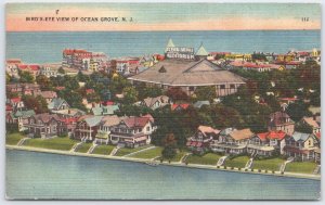 Vintage Ocean Grove NJ Bird's-Eye View Auditorium Tichnor Postcard 1939