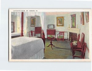Postcard Lafayette Room Mount Vernon Virginia USA
