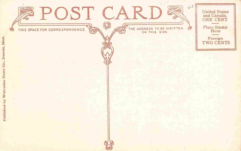 Detroit Boat Club Michigan 1910c postcard