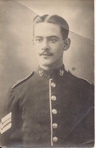 RPPC British Soldier in Uniform, Sergeant, WWI Era, 1914-1918, Insignia, UK