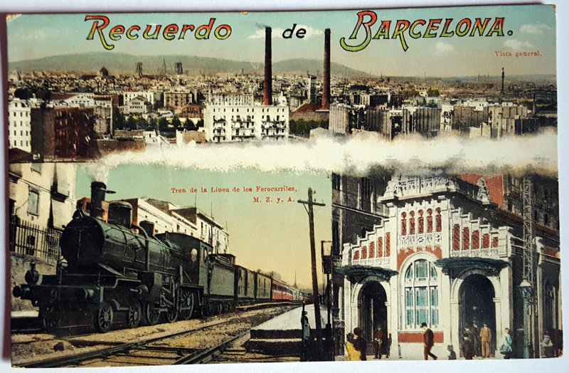 3 VINTAGE POSTCARDS GREETINGS FROM BARCELONA. DIFFERENT YEARS. UNUSED!!!