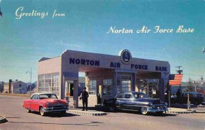 Norton Air Force Base Entrance Cars San Bernardino California 1950s postcard