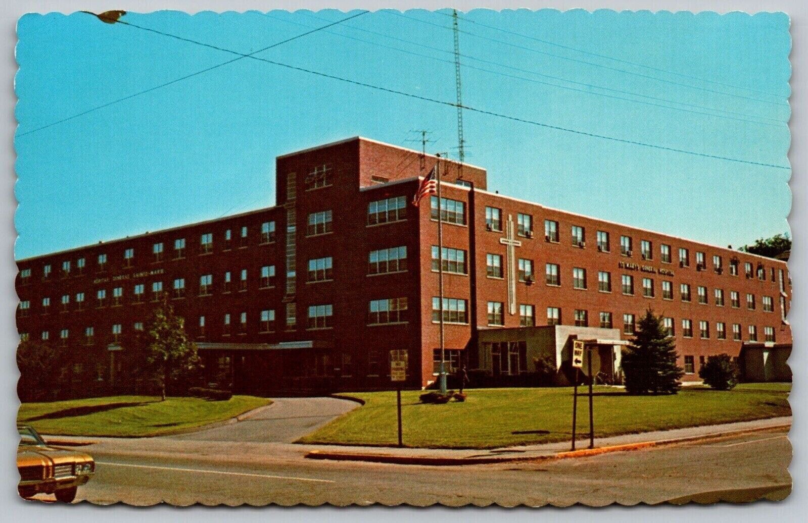 Saint Marys Hospital Lewiston Maine Medical Street View American Flag