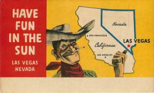 Have Fun In The Sun Las Vegas Nevada Vintage Postcard
