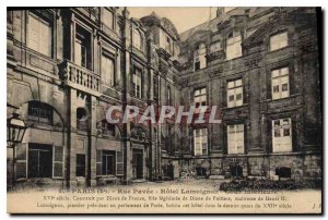 Postcard Old Paris Rue Pavee Hotel Lamoignon