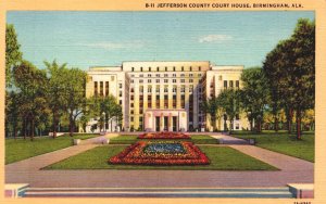 USA Jefferson County Courthouse Birmingham Alabama Linen Postcard 05.41